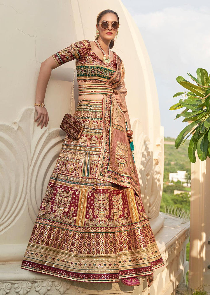 Shades Of Pink Ready to Wear Designer Silk Lehenga Choli with Sparkle & Mirror work - qivii