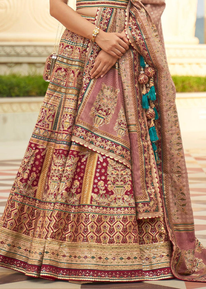 Shades Of Pink Ready to Wear Designer Silk Lehenga Choli with Sparkle & Mirror work - qivii