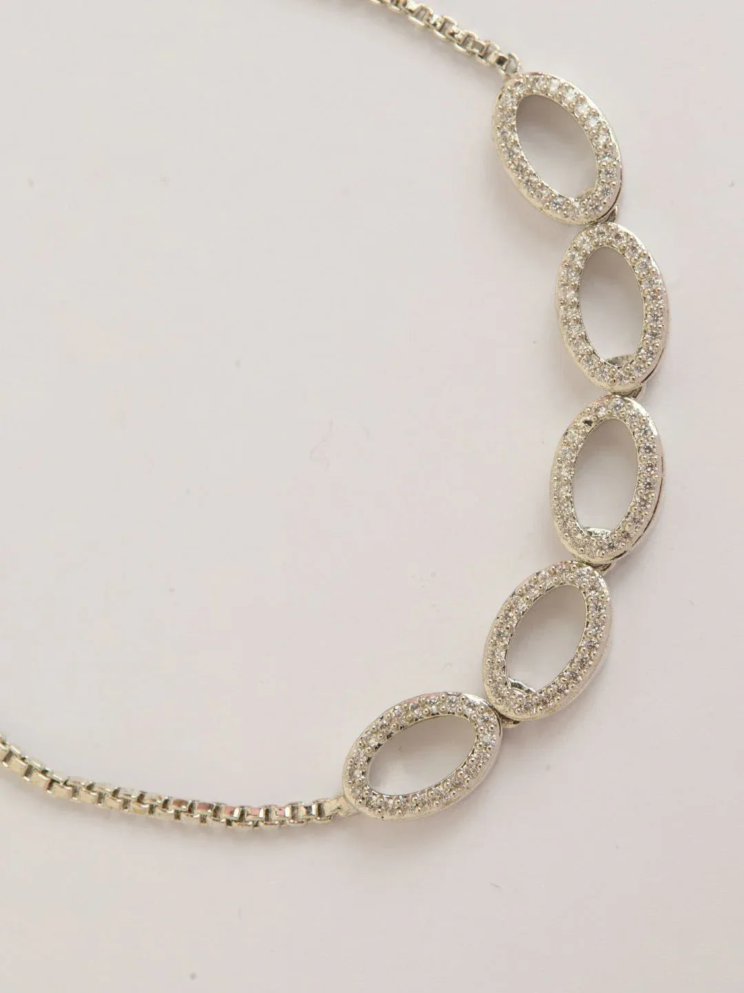 Silver Plated American Diamond Bracelet for Women