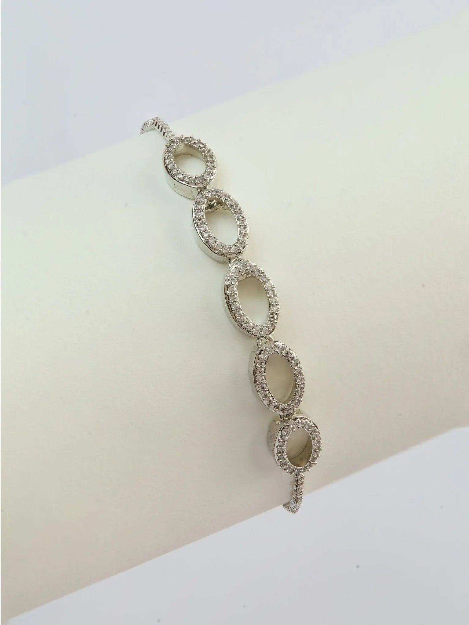 Silver Plated American Diamond Bracelet for Women