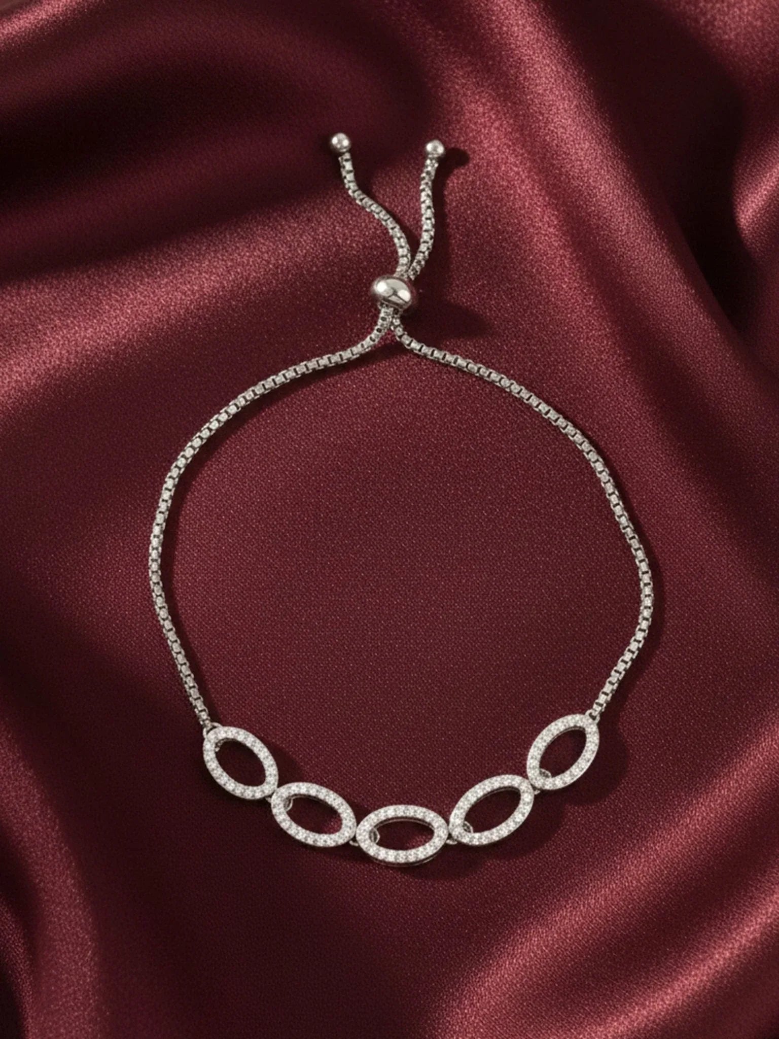 Silver Plated American Diamond Bracelet for Women