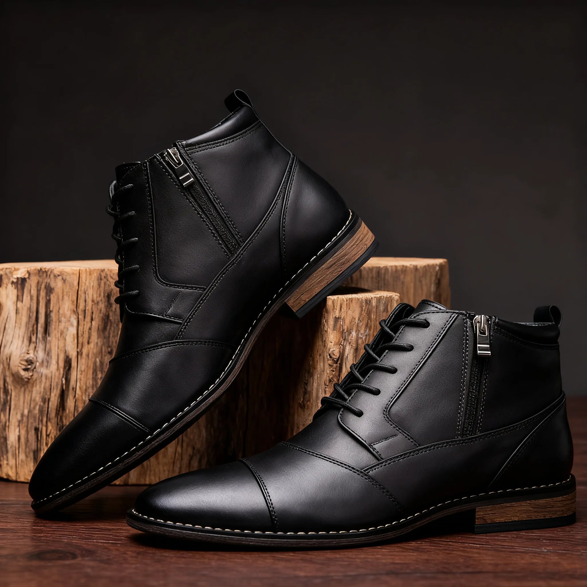 Sinclair Ankle Cap-Toe Derby Boots