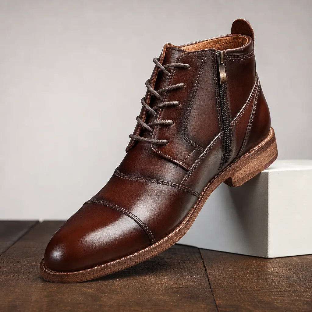 Sinclair Ankle Cap-Toe Derby Boots