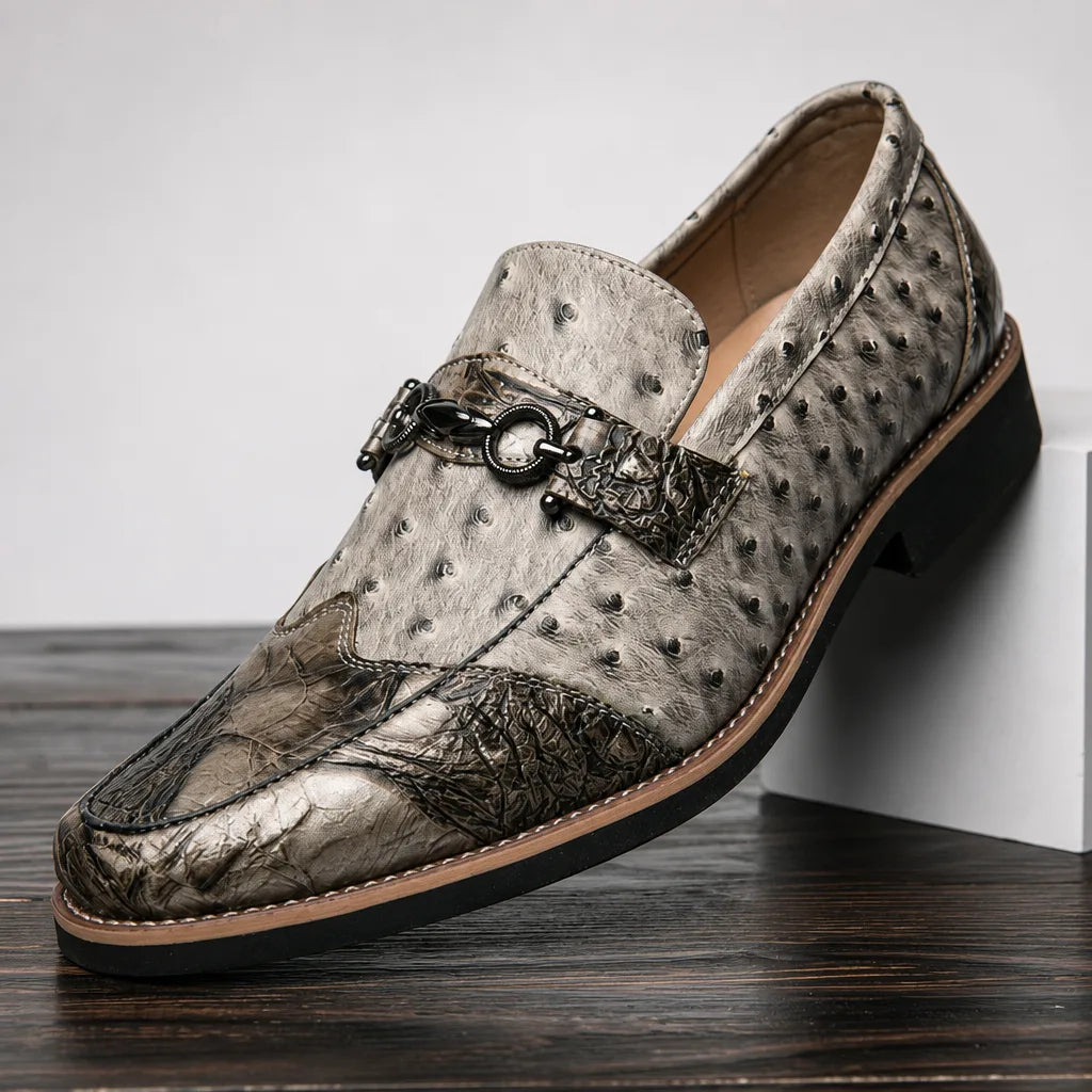 Sinclair Pointed Textured Loafers