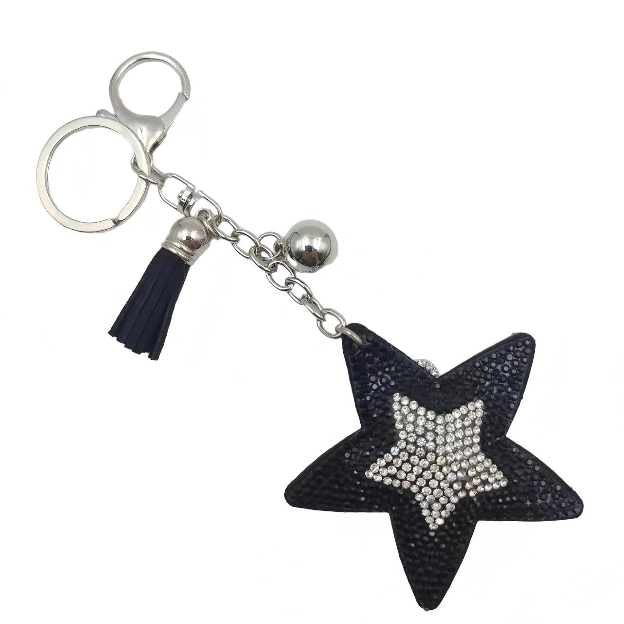 Ounamei Colorblock Star Keychain | Glitter Crystal Tassel Bag Charm