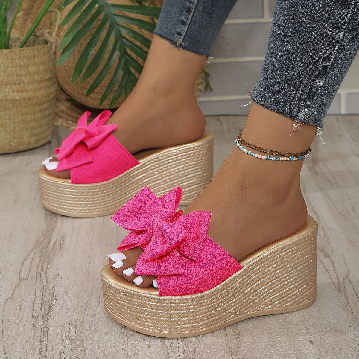 Women’s BowBella Platform Wedge Sandals – Chunky Flatform Summer Shoes (US 4–10.5)