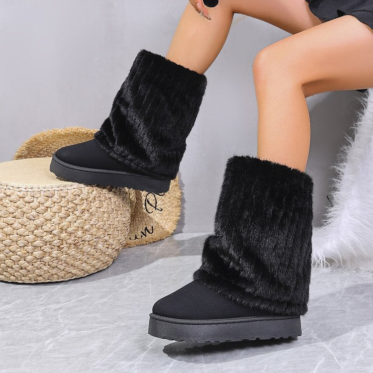 Women's SnugLift Mid Boots - Thermal Platform Snow Boots with Faux Fur (US 5-11)