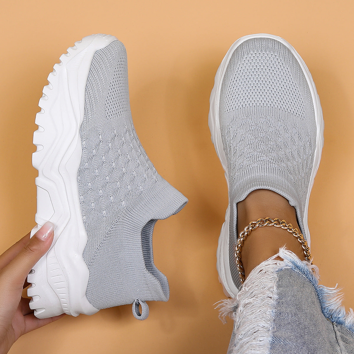 Women's Avielle Knit Slip-On Sneakers - Chunky Ridged Sole Walking Shoes (US 4-11)