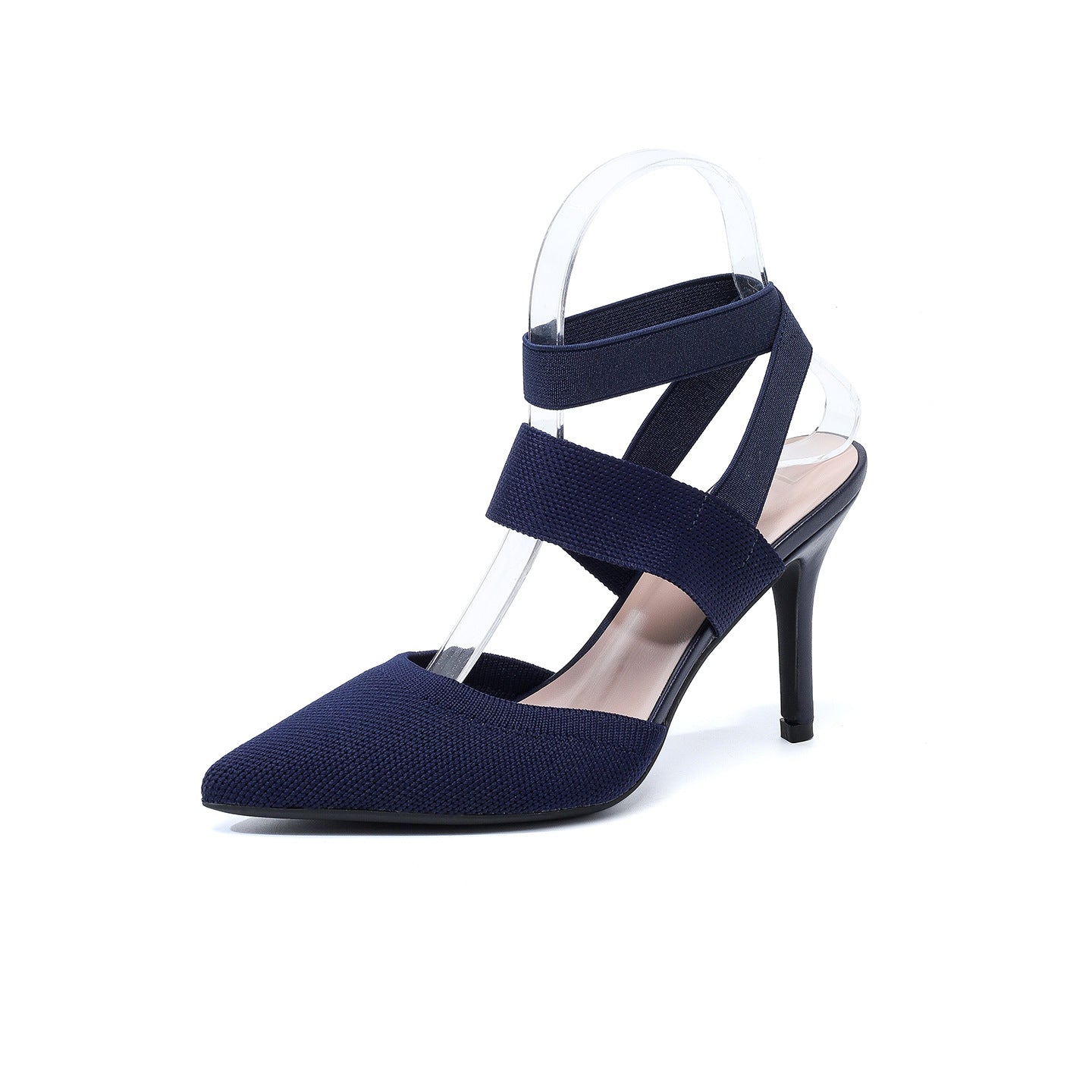 Women’s Amara Fabric Ankle-Strap Stiletto Pumps – Pointed-Toe Hollow Side Elegant Heels (US 4–10.5)