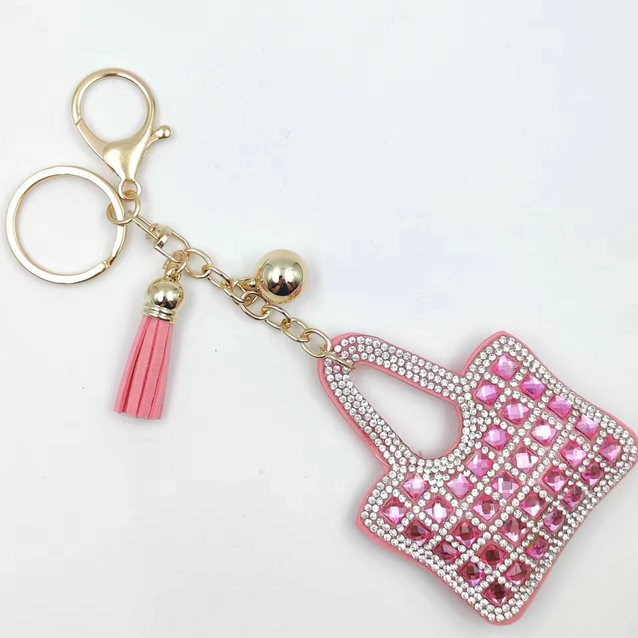 Ounamei Mini Handbag Keychain | Crystal Tassel Bag Charm