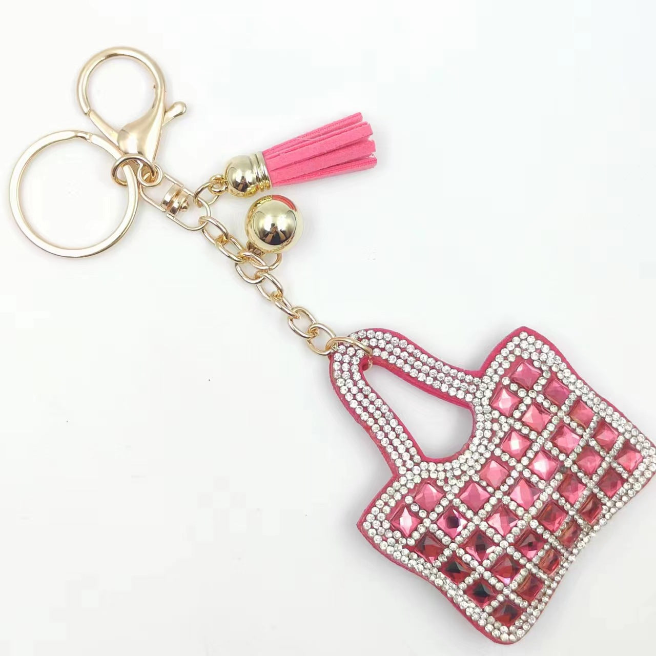 Ounamei Mini Handbag Keychain | Crystal Tassel Bag Charm