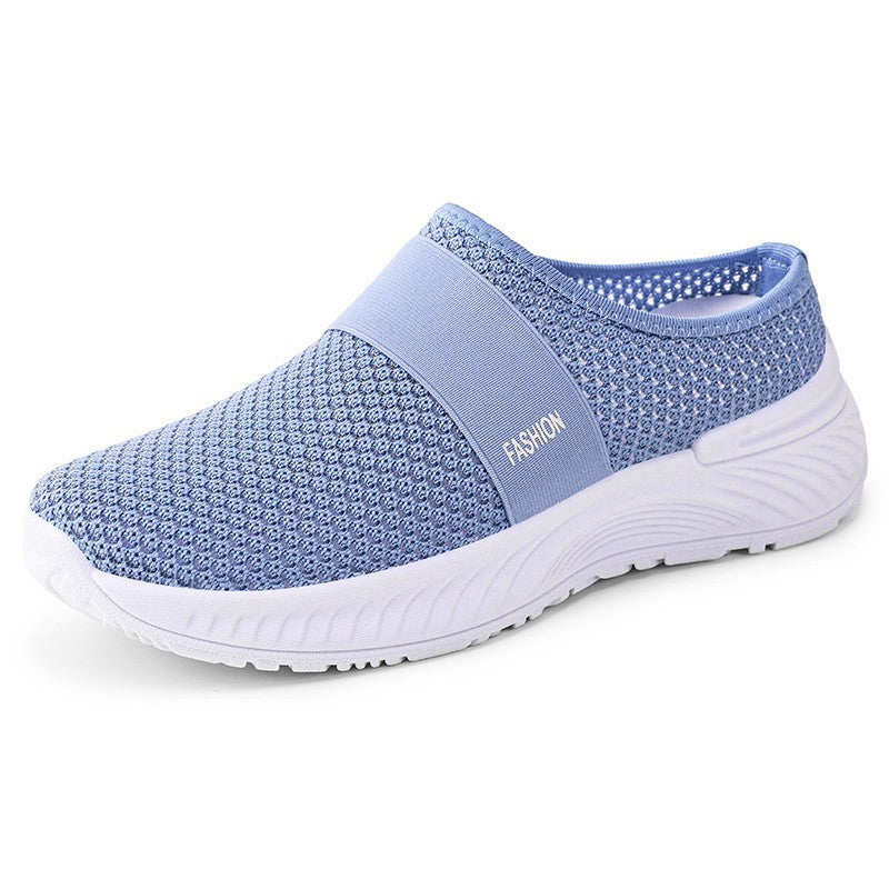 Women’s AirEase Knit Slip-On Mules – Breathable Mesh Casual Flats (US 5–10.5)