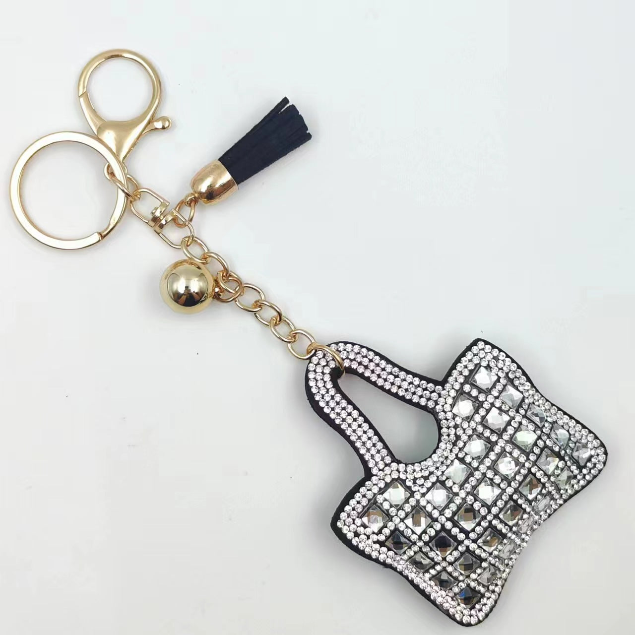 Ounamei Mini Handbag Keychain | Crystal Tassel Bag Charm