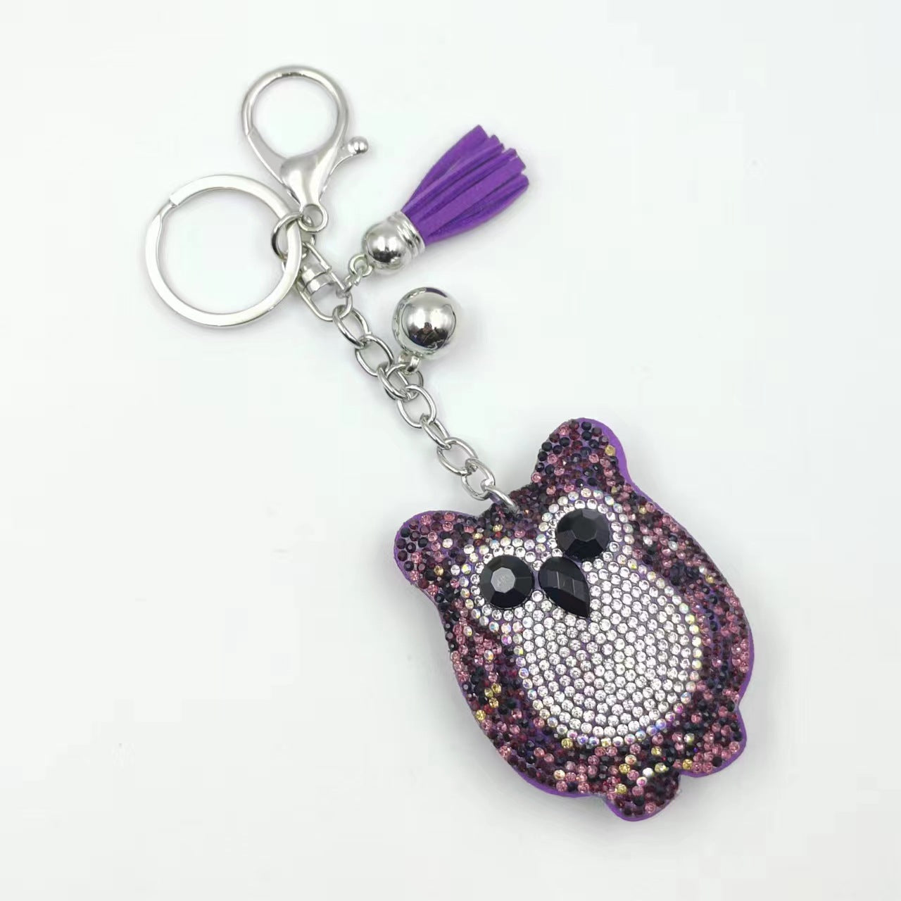 Ounamei Rhinestone Owl Keychain | Crystal Tassel Bag Charm