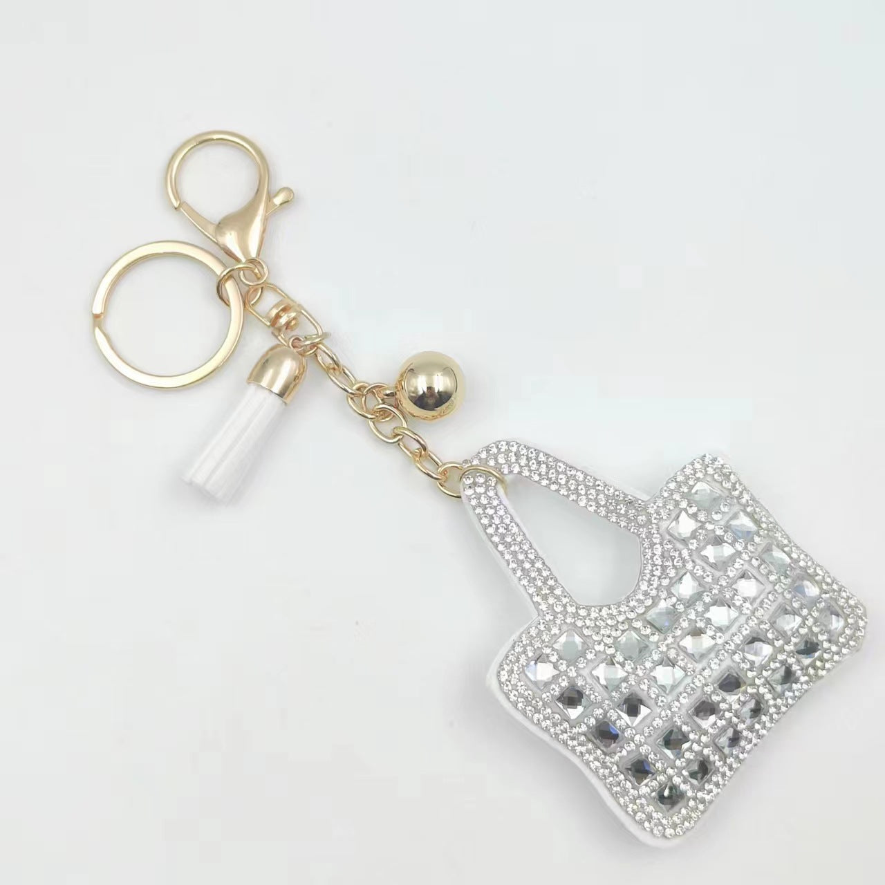 Ounamei Mini Handbag Keychain | Crystal Tassel Bag Charm