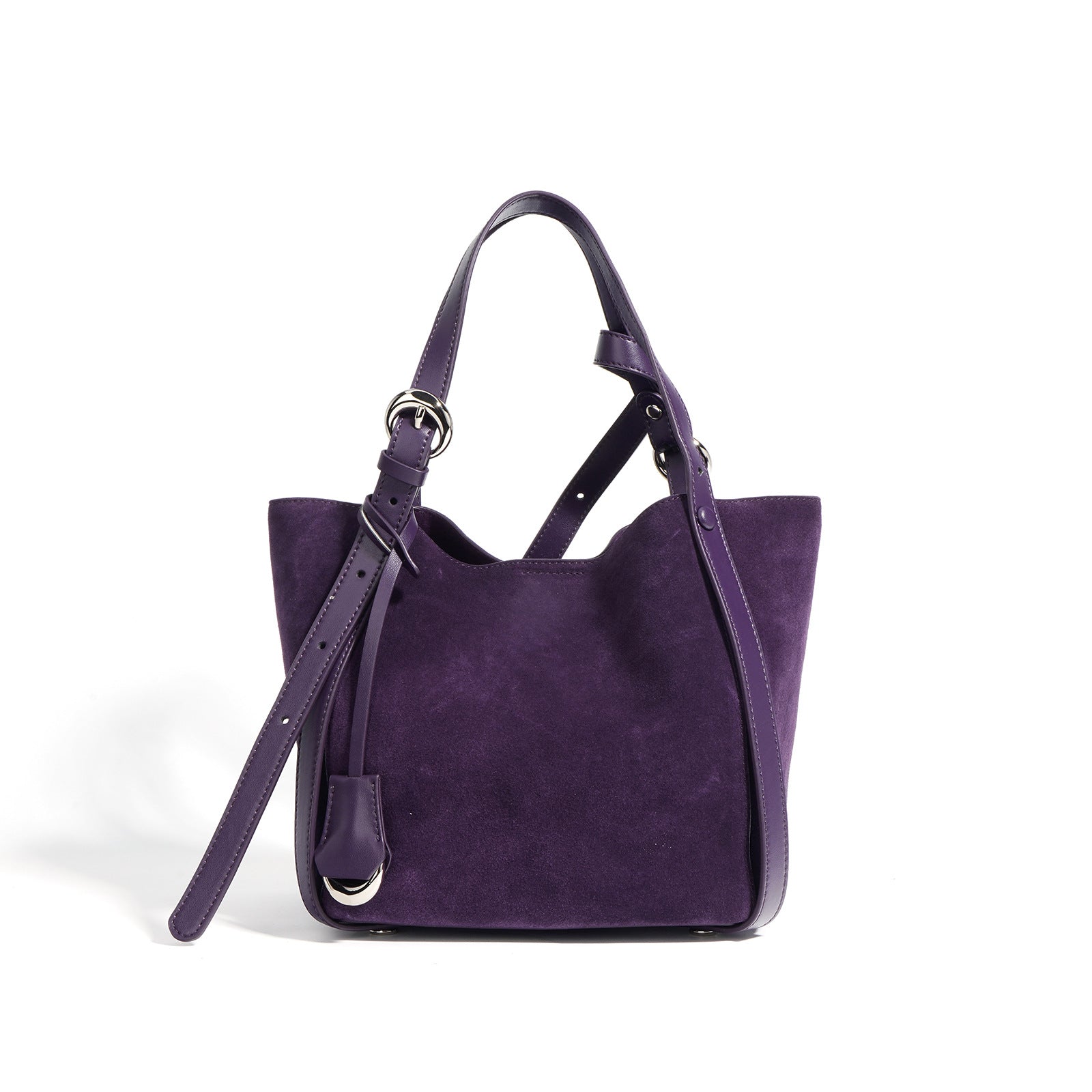 Ounamei Suede Bucket Bag Set | 2-in-1 Handbag & Crossbody Tote with Soft Suede-Finish Leather, Spacious & Stylish Everyday Bag