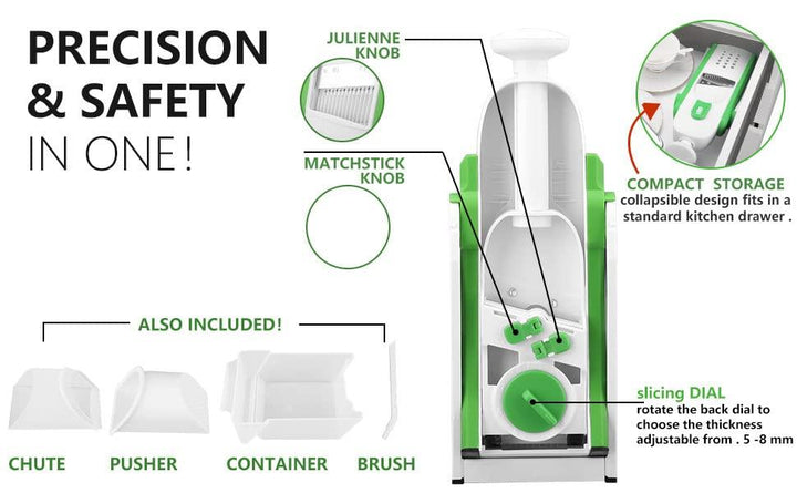 Smart Multifunctional Safe Vegetable Slicer - qivii