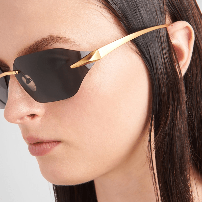 Golden Rimless Shades  - By Qivii