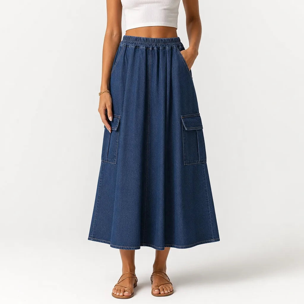 Stella Ruffle Denim Skirt