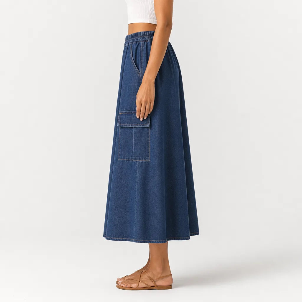 Stella Ruffle Denim Skirt