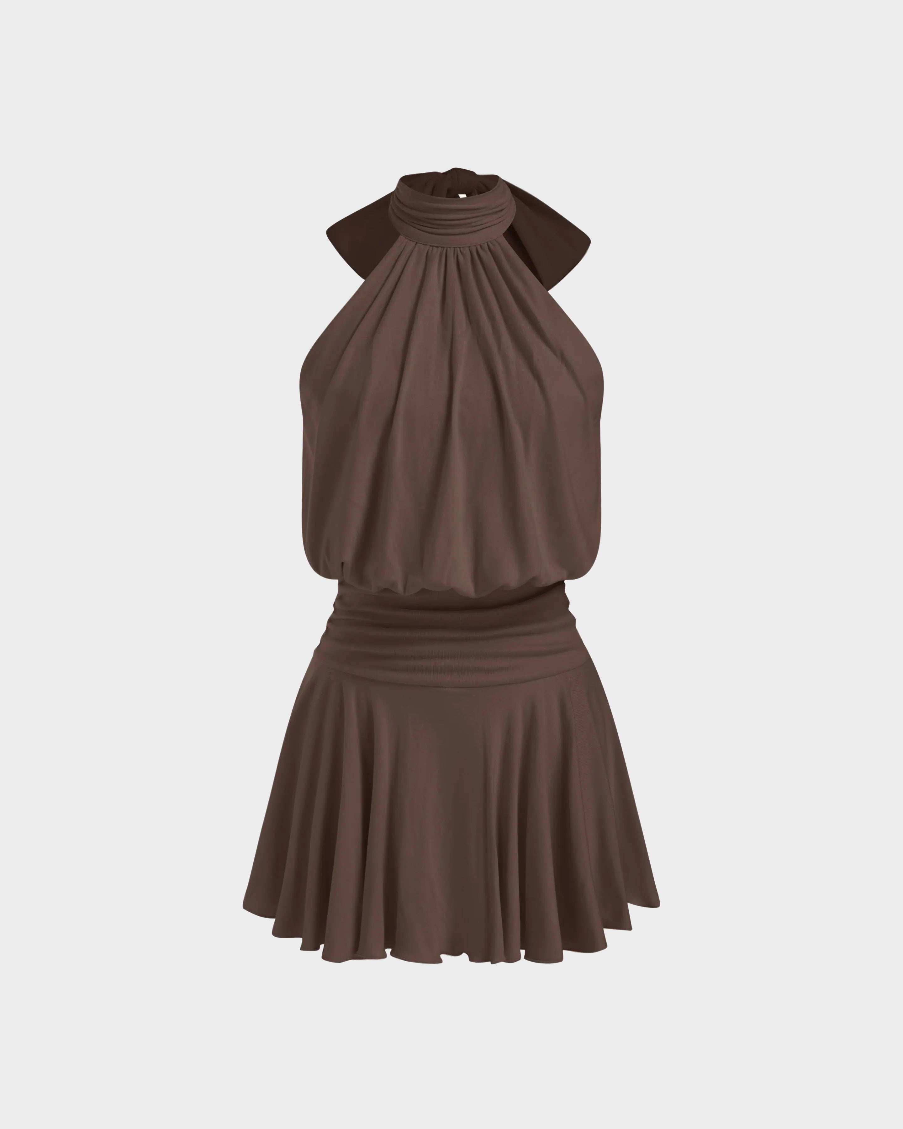 Collar Sleeveless A-Line Built-in Shorts Mini Dress  - By Qivii