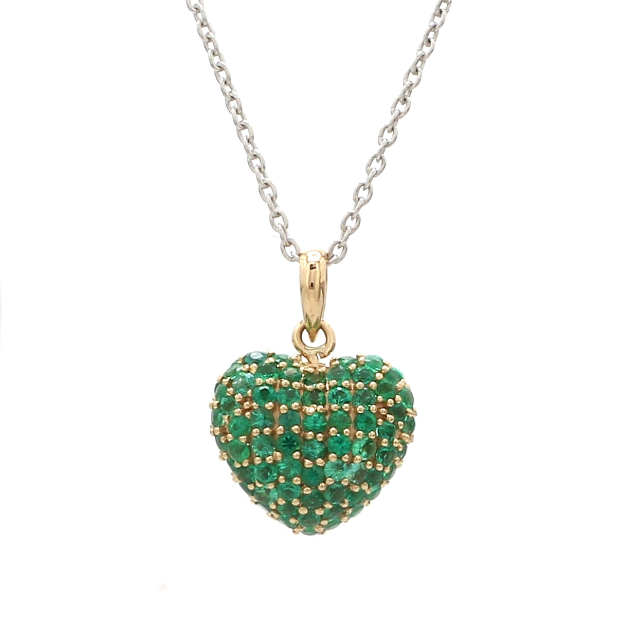 Emerald Pave Heart Pendant - qivii