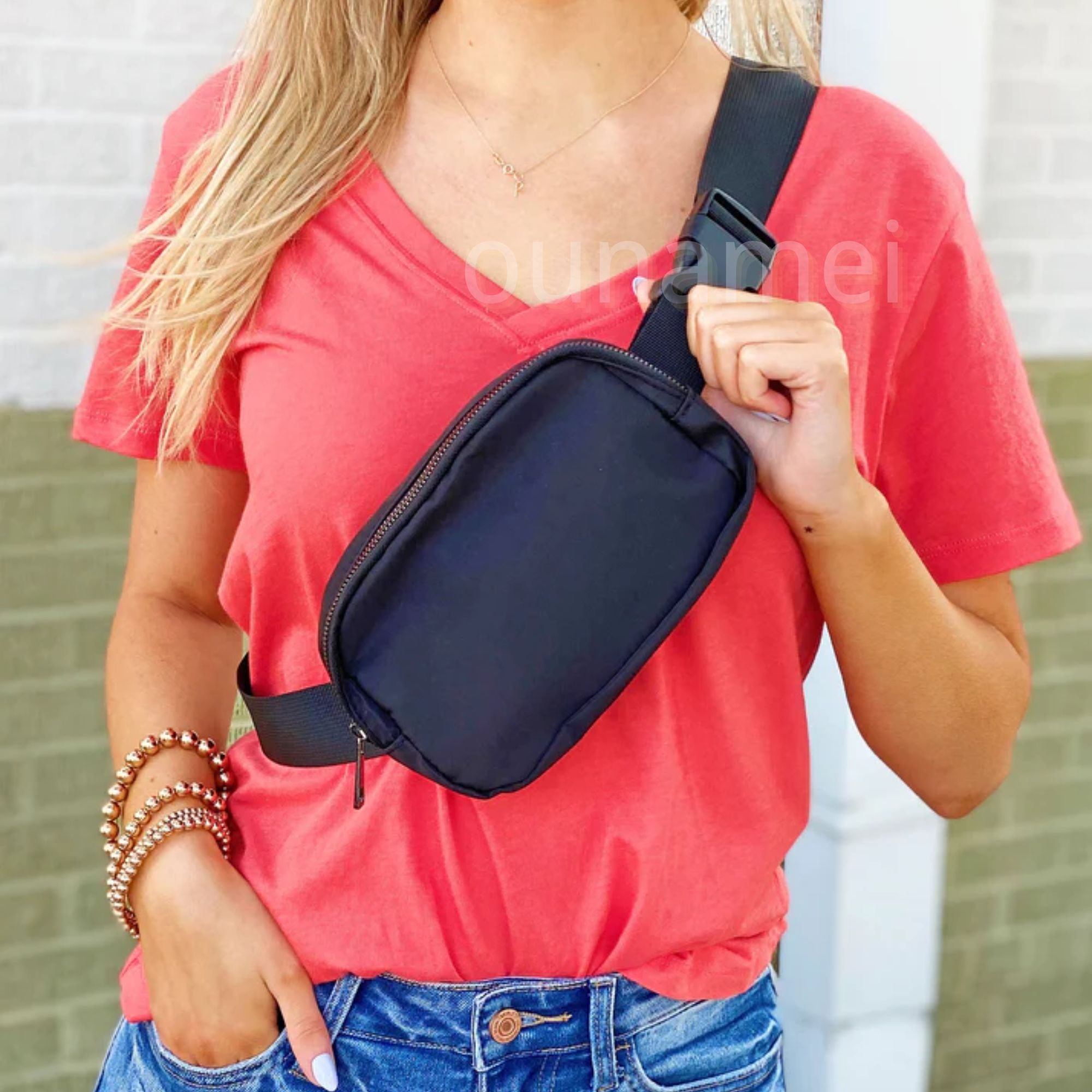 Dazzling Nylon Belt Bag