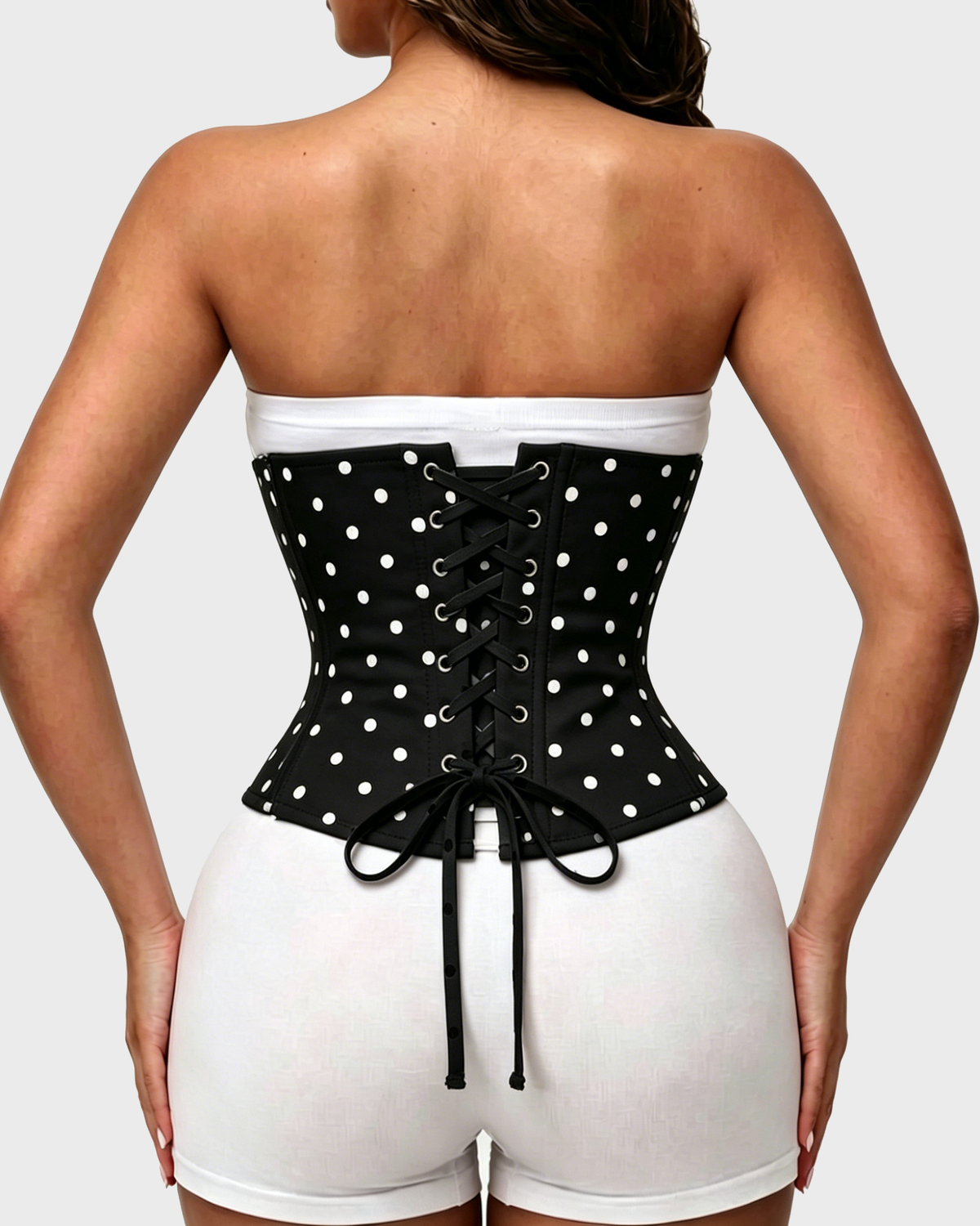 Polka Dot Lace-Up Back Hourglass Waist Corset