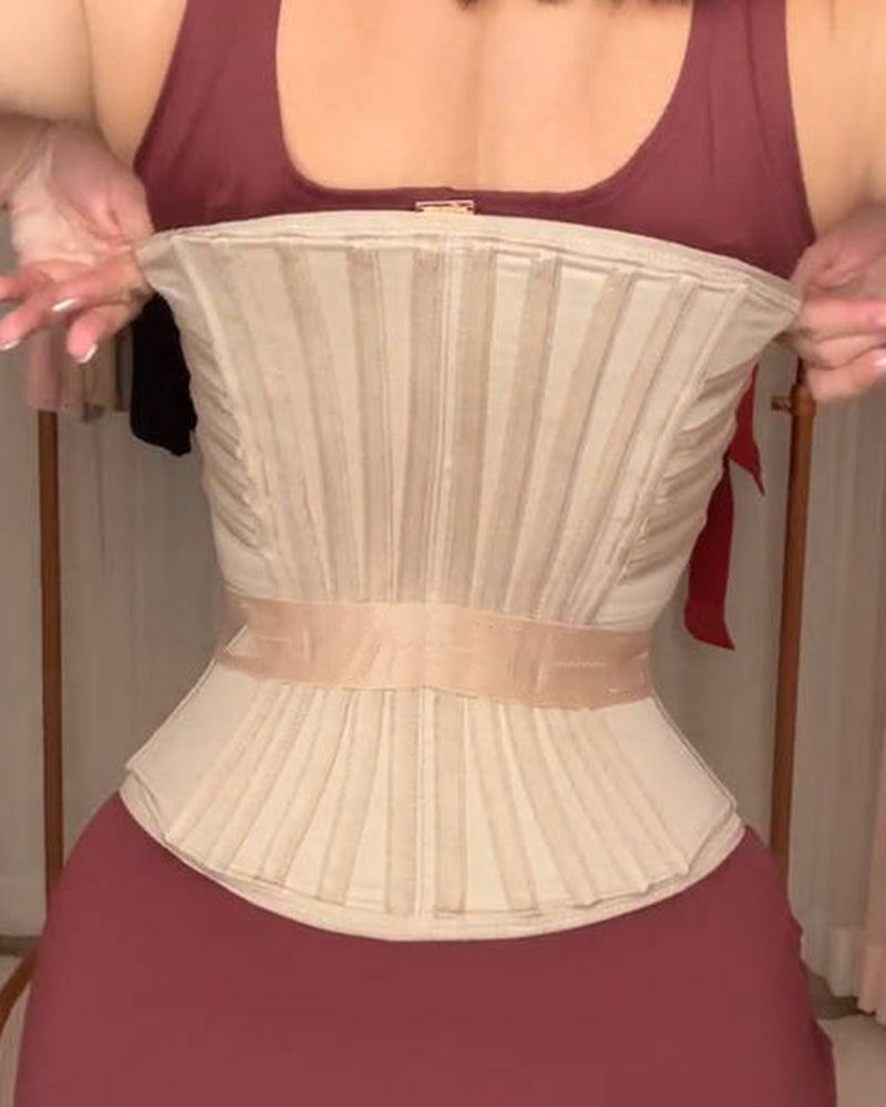 Fajas Colombianas Boned Corset Waist Trainer With Elastic Band  - By Qivii
