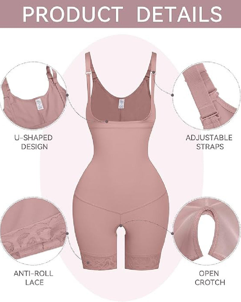 Shapshe® Tummy Control Open Bust Butt Lifter Bodysuits Shapewear  - By Qivii