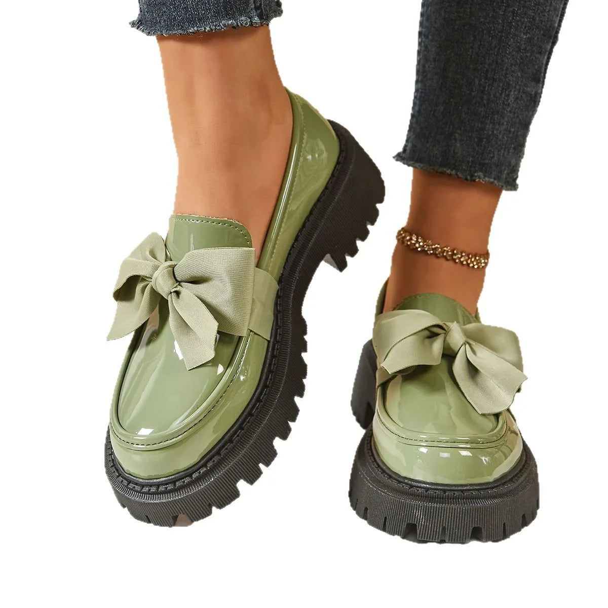 Hudson Ridge Traci women's orthopedic bow-tie loafers in multi-color, featuring comfortable slip-on design and stylish detailing.
