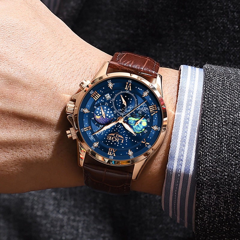 Verfijnde Maanfase Horloge  - By Qivii