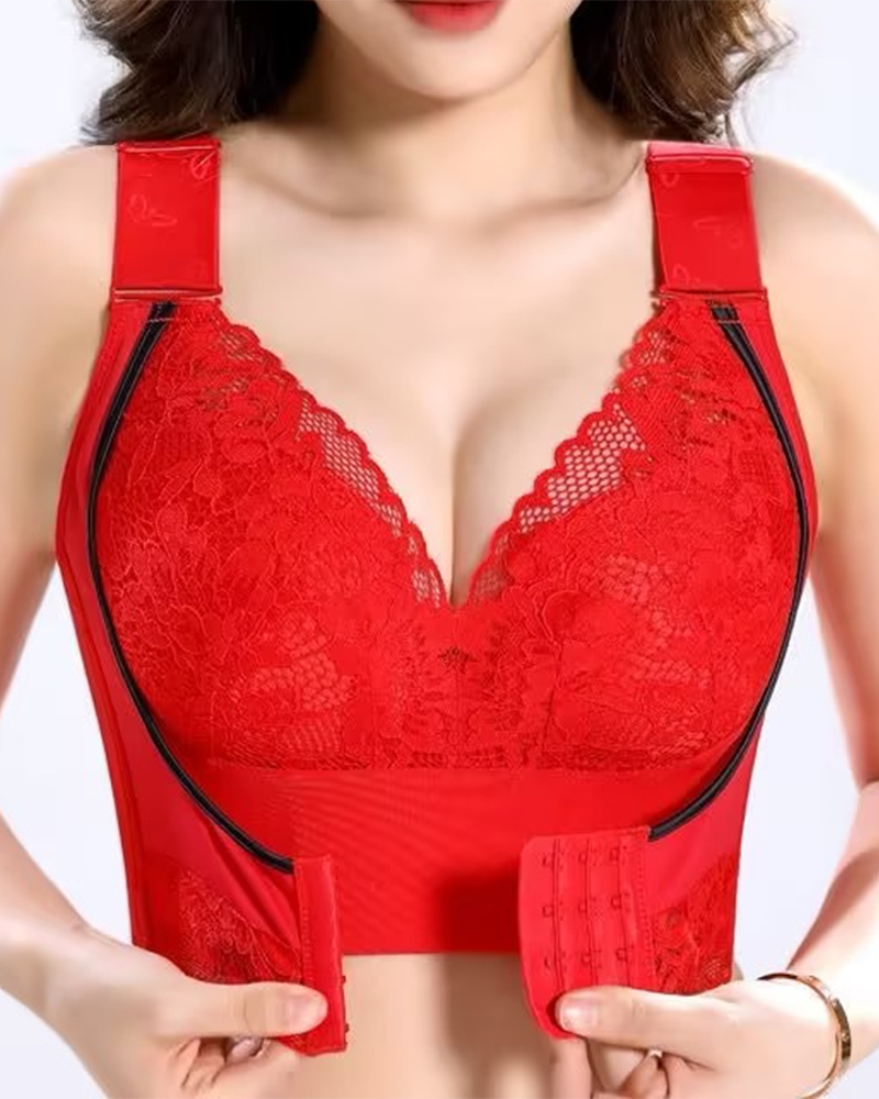 Women's Large Size Front Clasp Push Up Shaping Bra  - By Qivii