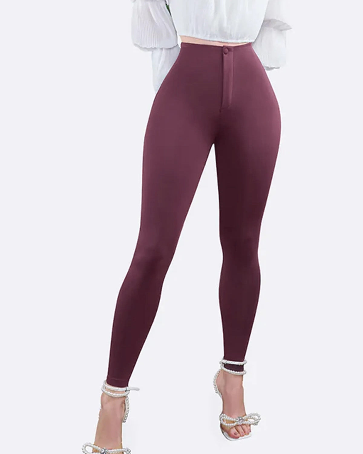 Elasticity Tummy Control High Waist Shaping Butt Lifting Slimming Leggings  - By Qivii