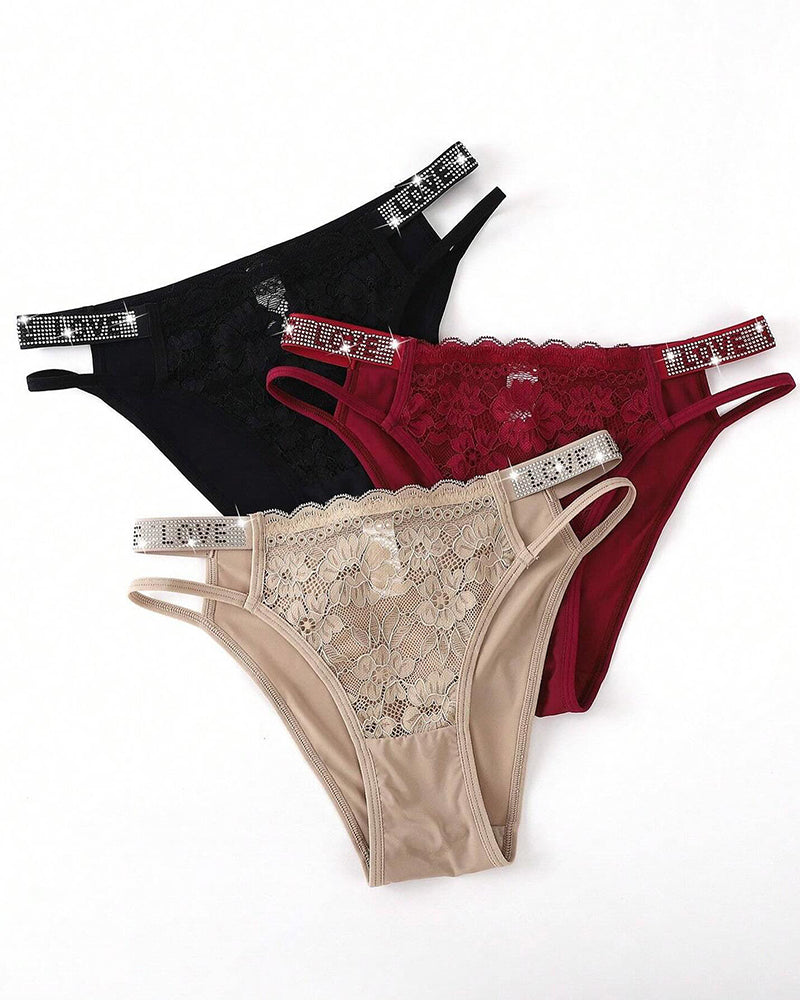 Women's Sexy Low Waist Cut Out Lace Comfort Panties  - By Qivii