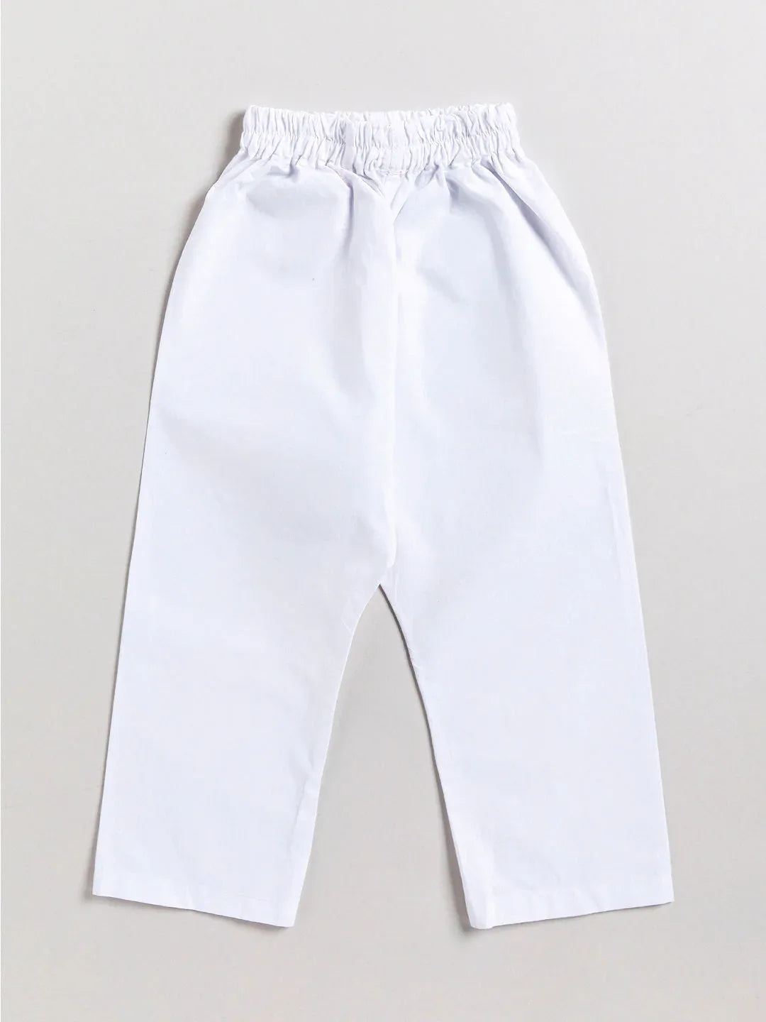 Infant Boy's Yellow And White Cotton Kurta Pyjama Set
