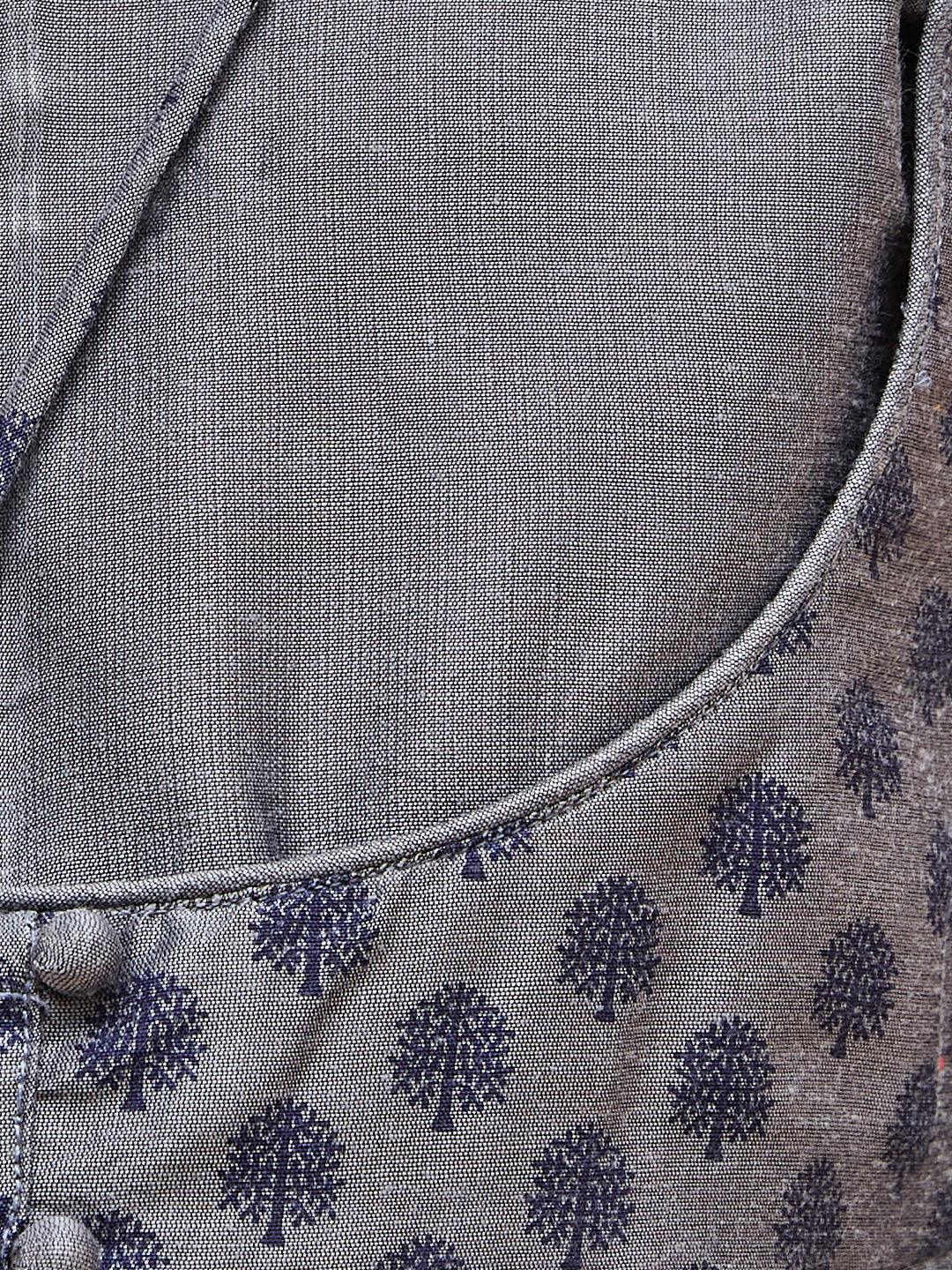 Girl's Grey Anarkali Kurta Pyjama Set With Potli Bag