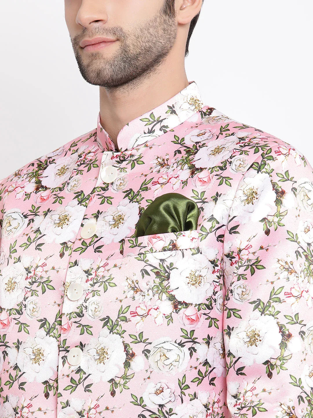 Men's Pink Silk Blend Jodhpuri