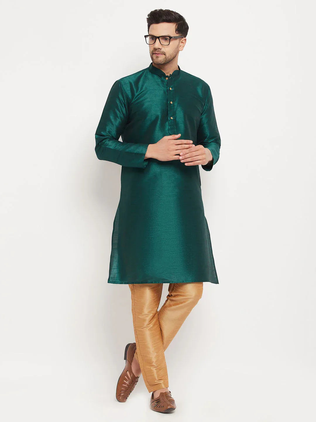 Men's Rose Gold Silk Blend Pant Style Pyjama