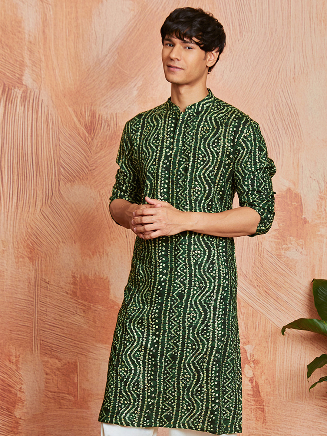 Men's Green Rayon Kurta