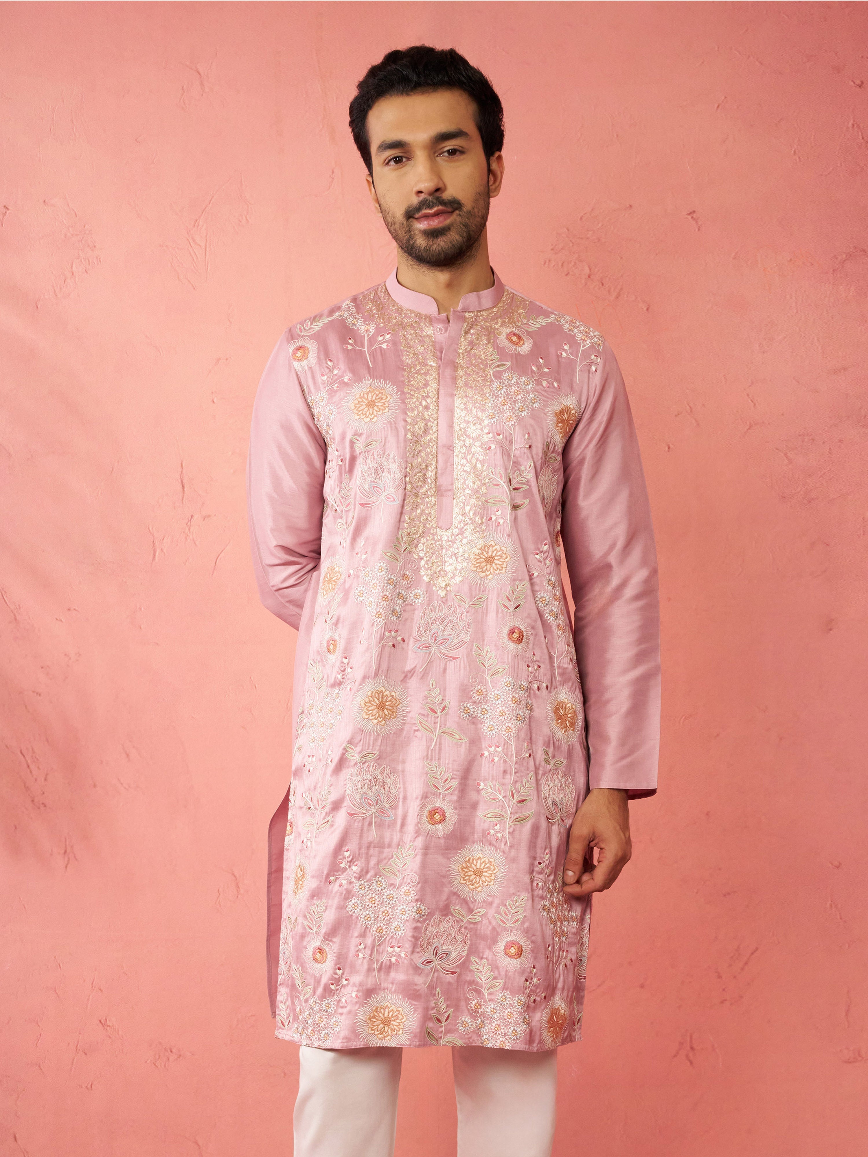 Men's Onion Silk Blend Kurta