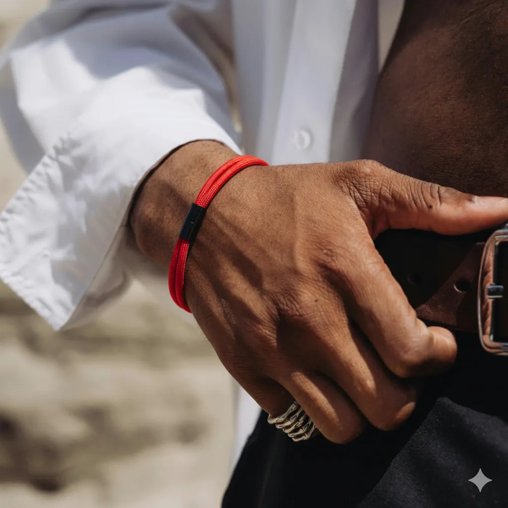 Minimalist Red Rope Bracelet Wave  - By Qivii