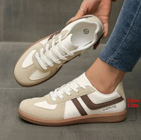 Violet women's lace-up orthopedic sneakers by Hudson Ridge, featuring breathable fabric and supportive soles for comfortable wear.