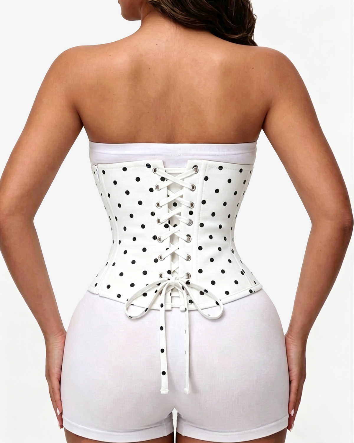Polka Dot Lace-Up Back Hourglass Waist Corset