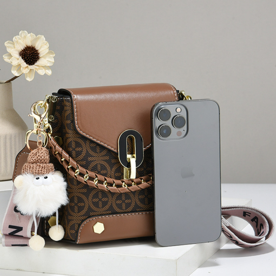 Women's Plaid Phone Crossbody Bag - Mini Shoulder Bag with Detachable Strap (Fits iPhone Plus)