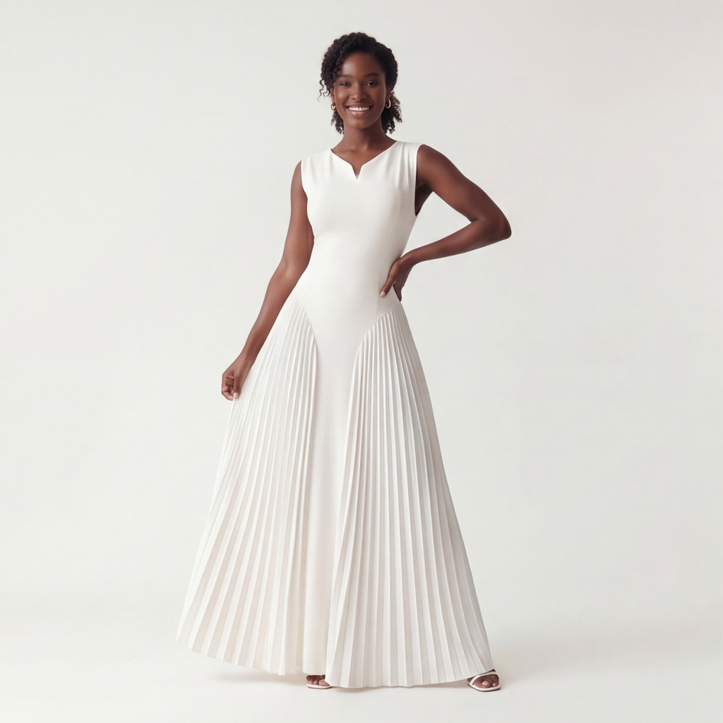 Adriana Pleated Maxi Dress