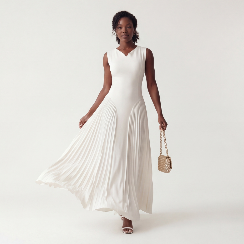 Adriana Pleated Maxi Dress