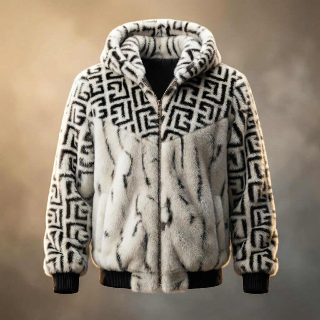 Sterling Prestige Hooded Fur Jacket  - By Qivii