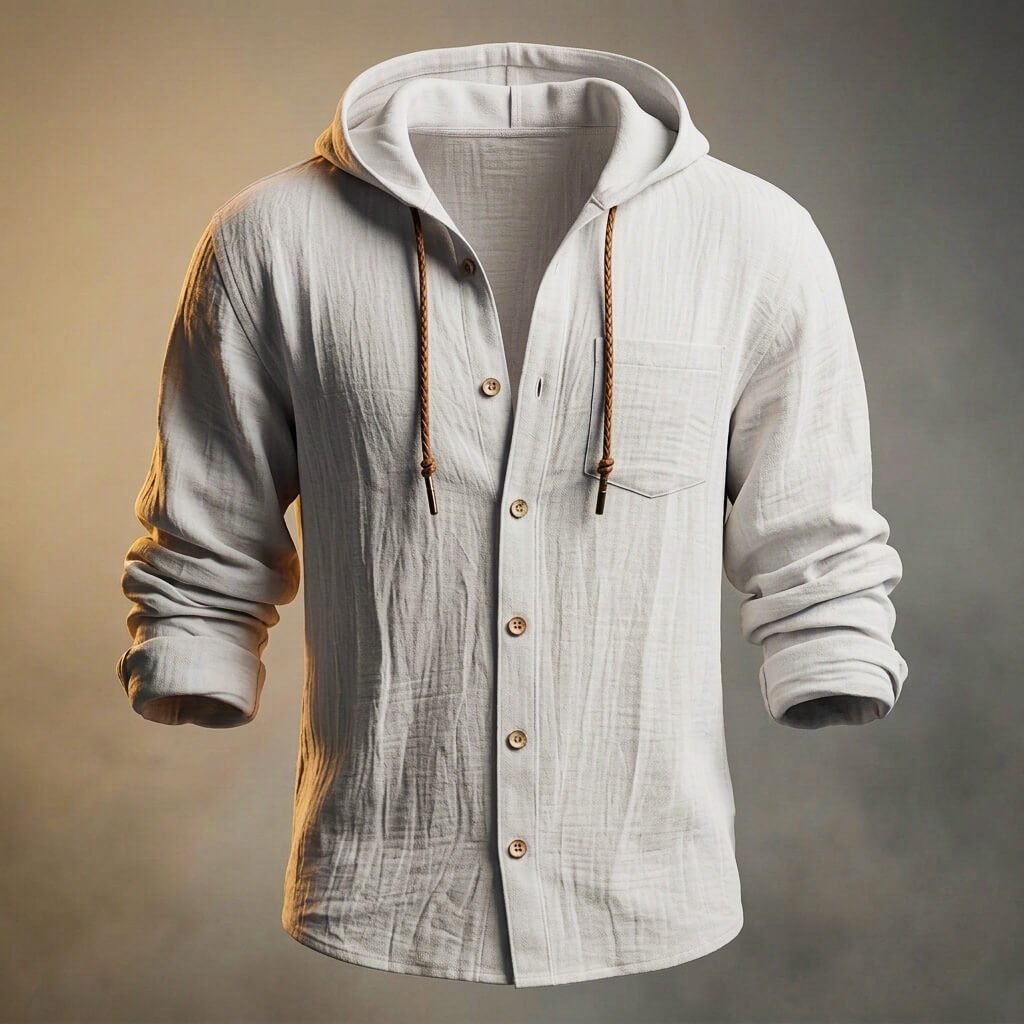 Miles Cotton Linen Hooded Jacket  - By Qivii