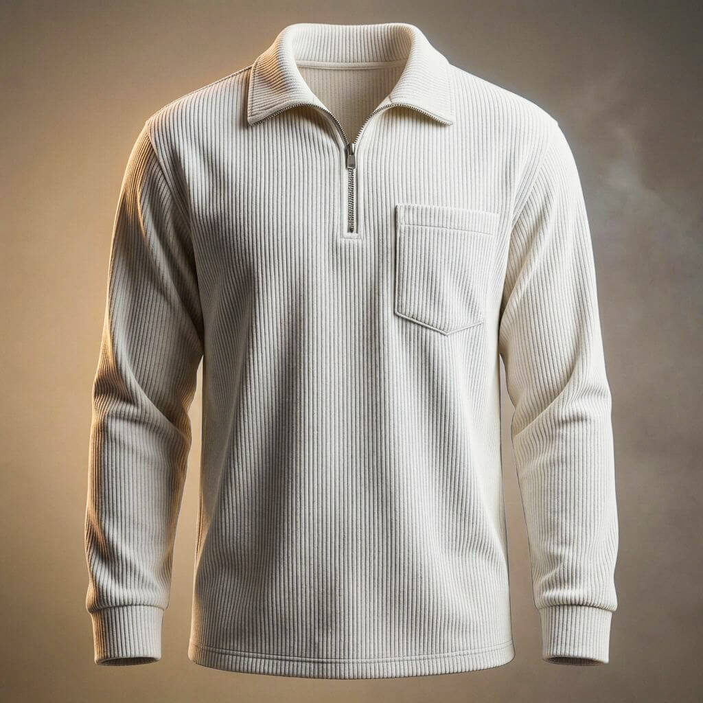 Adam Corduroy Long Sleeve Polo  - By Qivii